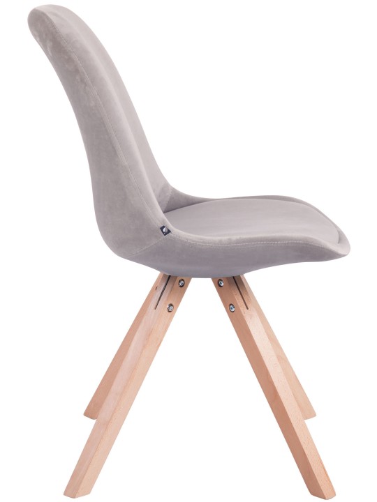 Stolička pre návštevníkov Toulouse velvet square natura, sivá