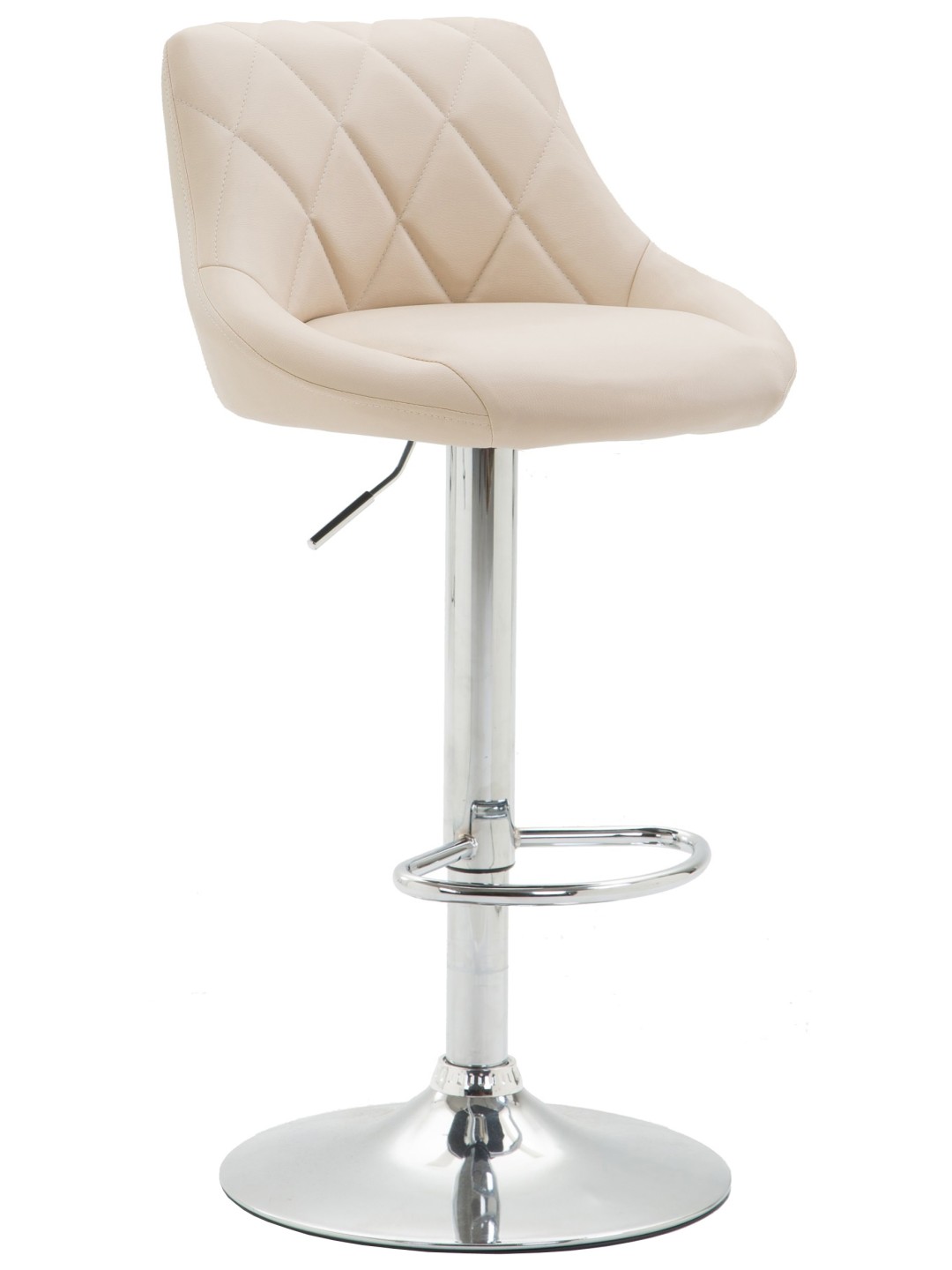 Barová stolička Lazio umelá koža chróm, krémová