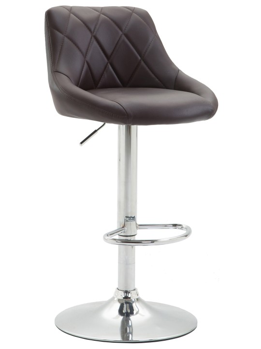 Barová stolička Lazio umelá koža chróm, hnedá