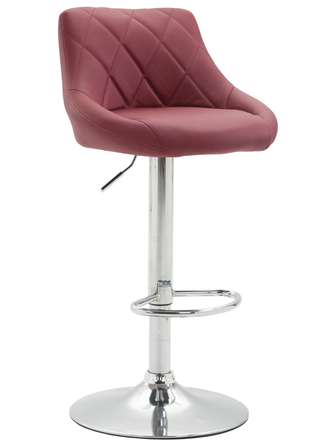 Barová stolička Lazio umelá koža chróm, bordeaux