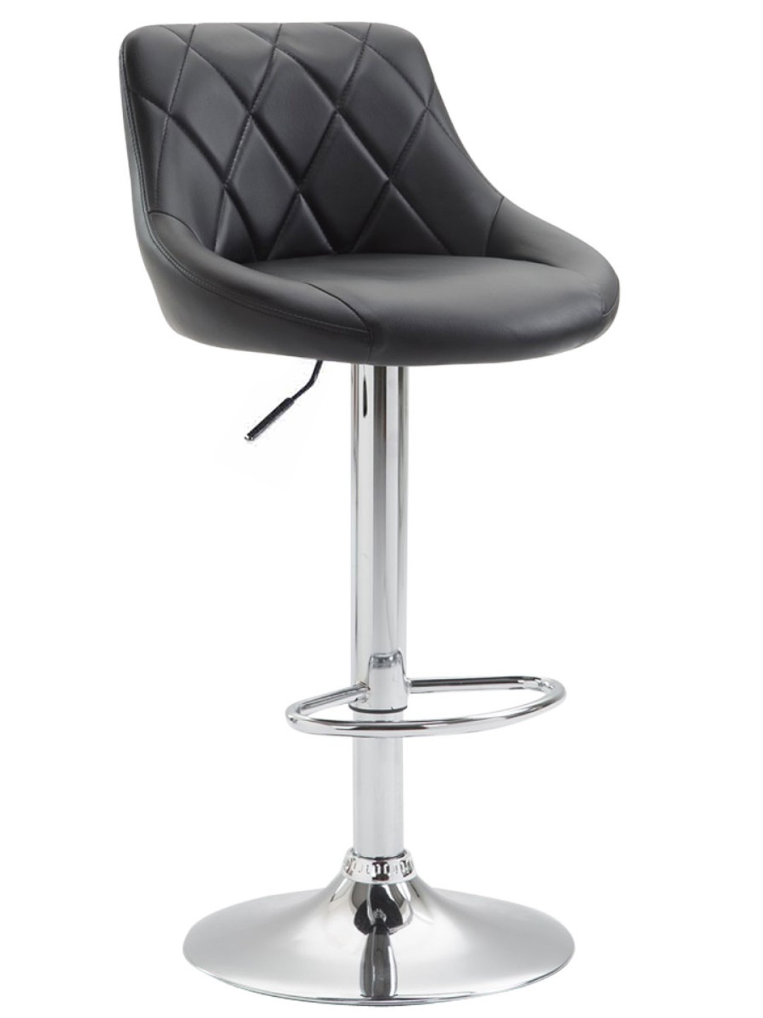 Barová stolička Lazio umelá koža chróm, čierna