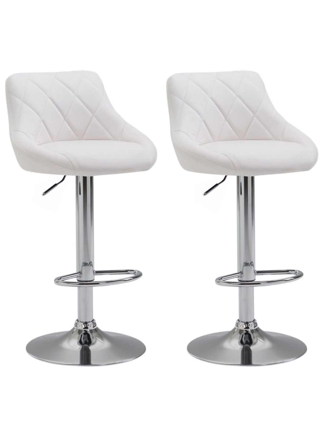 Sada 2 barových stoličiek Lazio z umelej kože C, biela