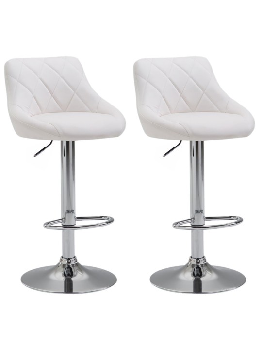 Sada 2 barových stoličiek Lazio z umelej kože C, biela