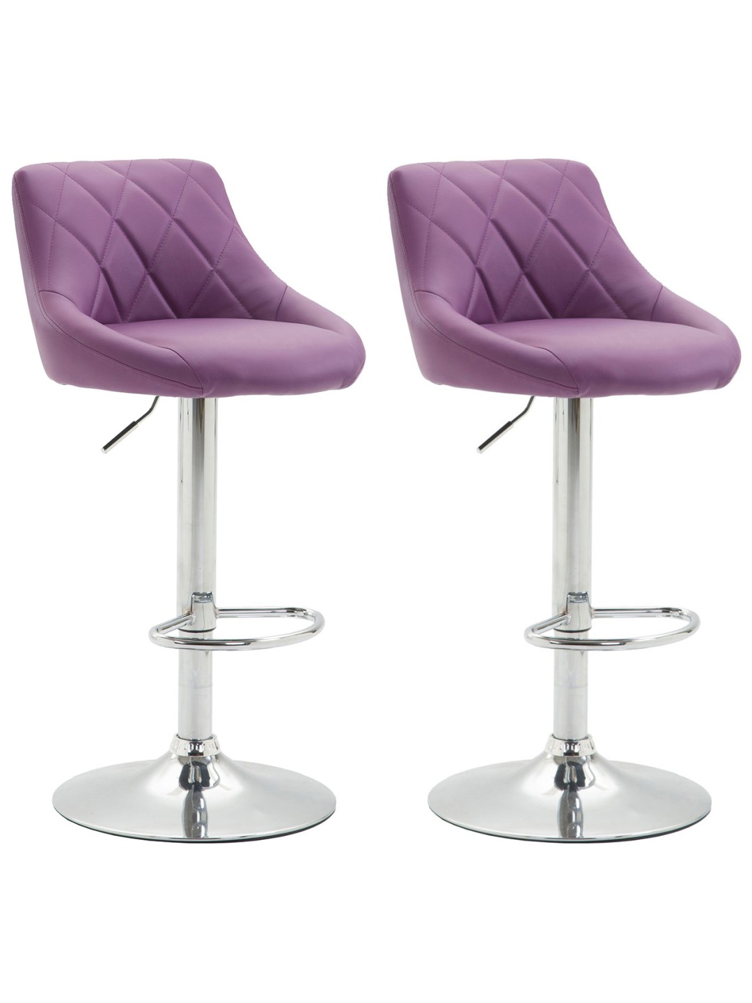 Sada 2 barových stoličiek Lazio z umelej kože C, fialová