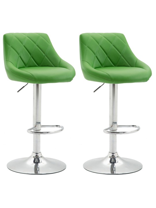 Sada 2 barových stoličiek Lazio z umelej kože C, zelená