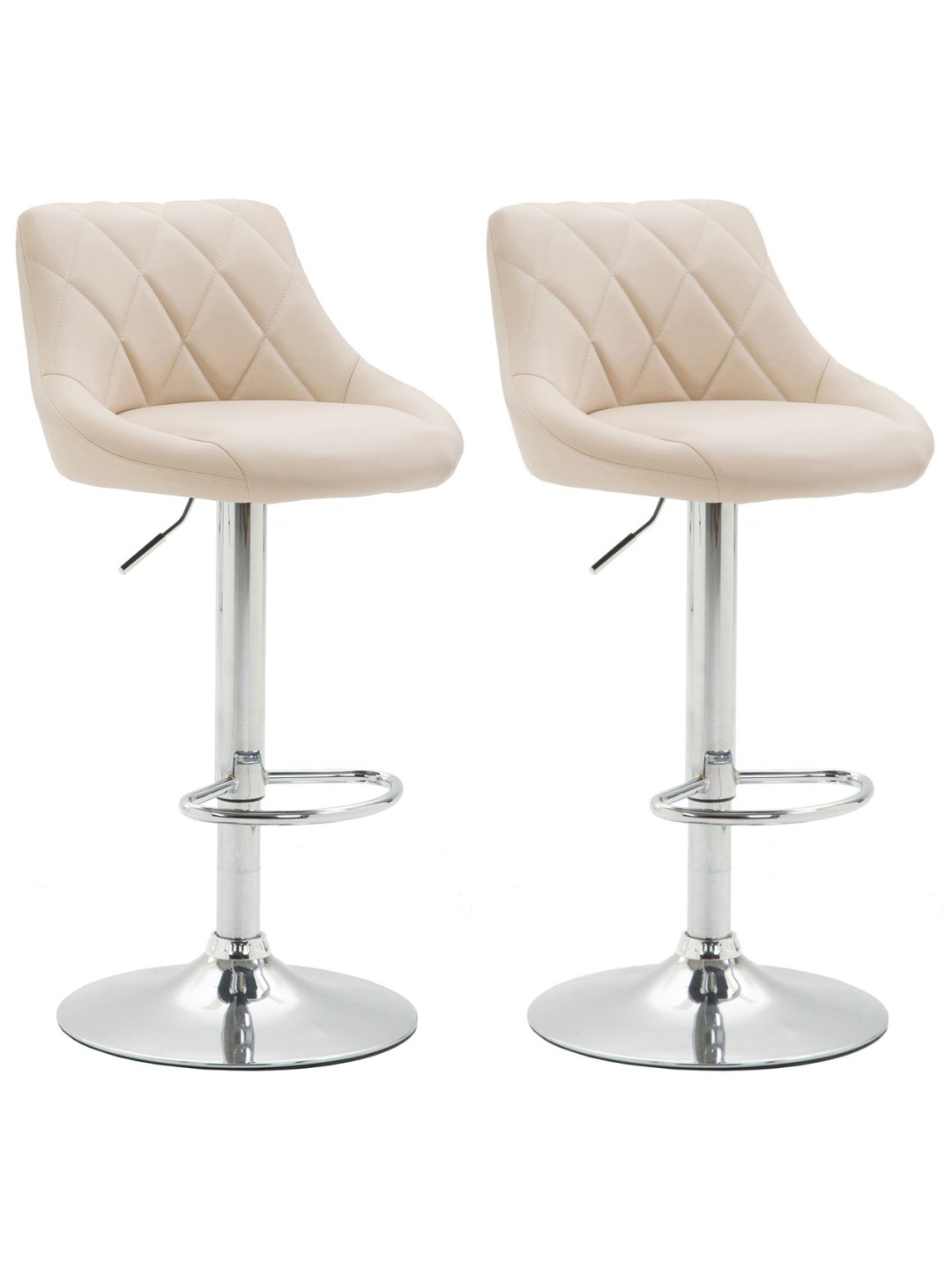 Sada 2 barových stoličiek Lazio z umelej kože C, krémová