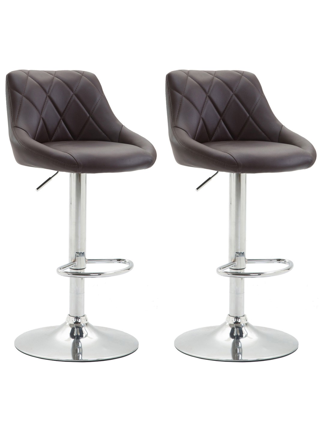 Sada 2 barových stoličiek Lazio z umelej kože C, hnedá