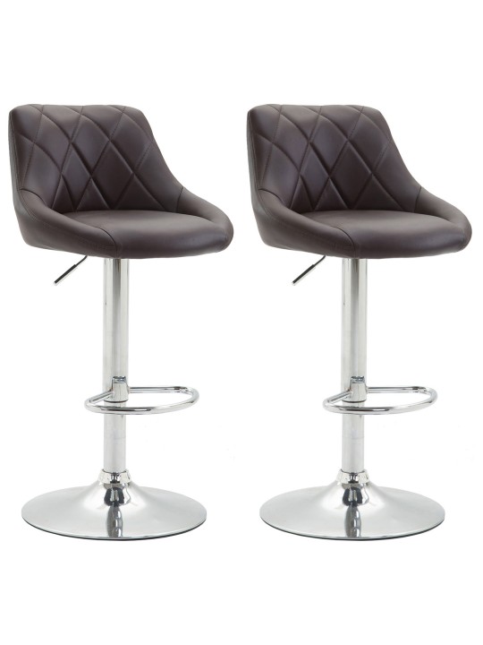 Sada 2 barových stoličiek Lazio z umelej kože C, hnedá