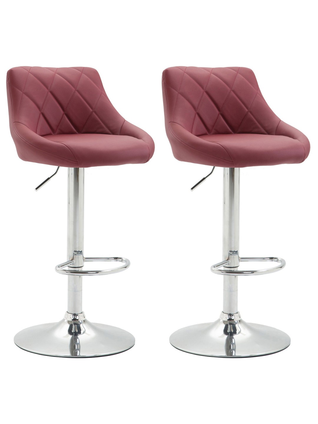Sada 2 barových stoličiek Lazio z umelej kože C, bordeaux