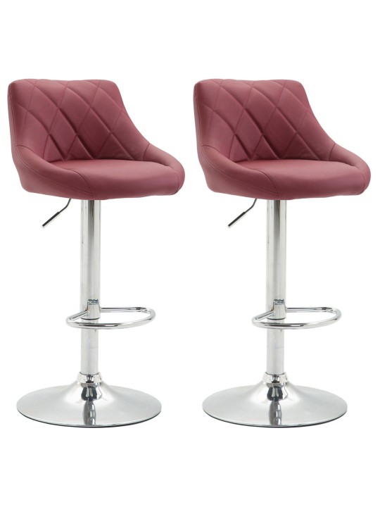 Sada 2 barových stoličiek Lazio z umelej kože C, bordeaux