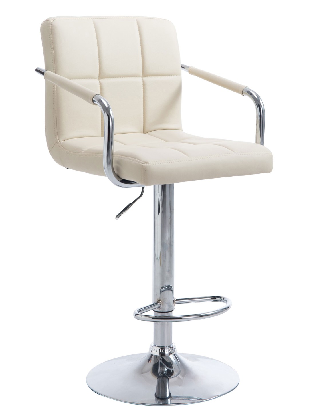 Barová stolička Lucy V2 chróm, krémová
