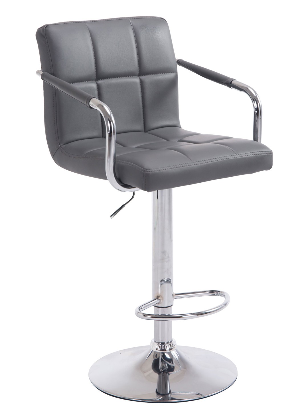 Barová stolička Lucy V2 chróm, sivá