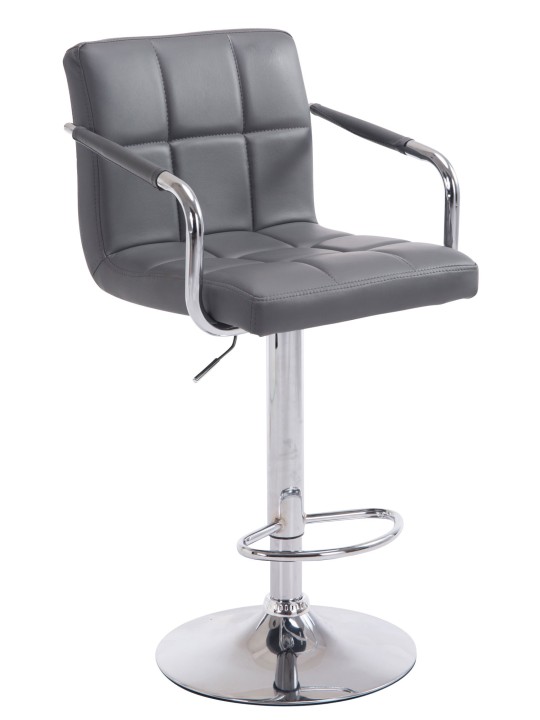 Barová stolička Lucy V2 chróm, sivá