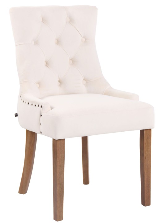 Jedálenská stolička Aberdeen velvet antique-light, krémová Jedálenská stolička Aberdeen velvet antique-light, krémová