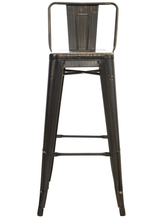 Barová stolička Mason starožitná, čierna-zlatá