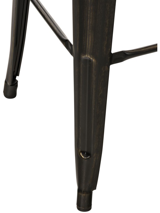 Barová stolička Mason starožitná, čierna-zlatá