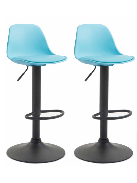 Sada 2 barových stoličiek Kiel plast, modrá