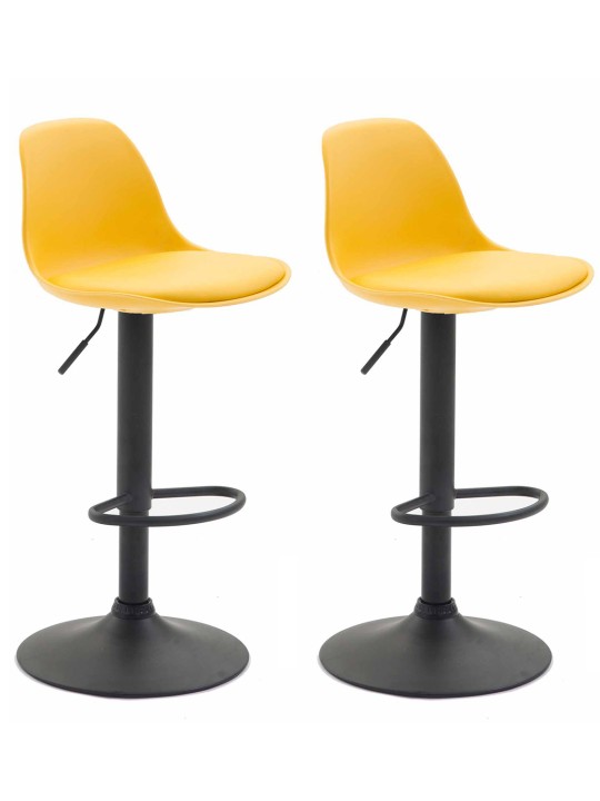Sada 2 barových stoličiek Kiel plast, žltá