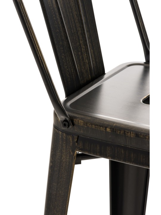 Sada 4 barových stoličiek Mason, čierna-zlatá