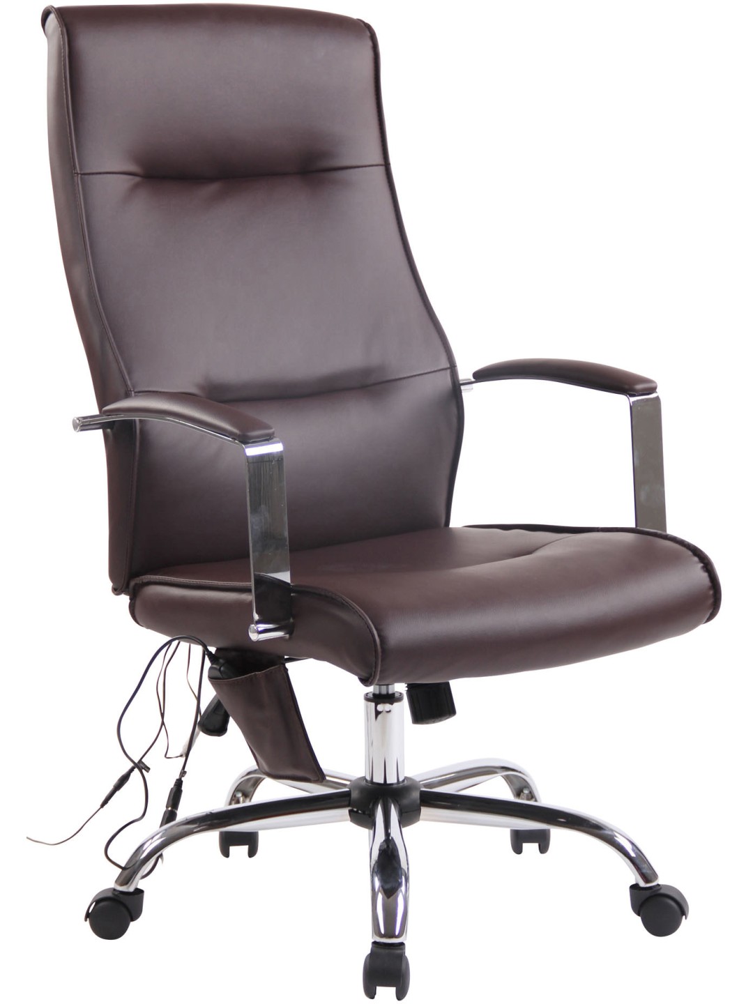 Kancelárske kreslo z umelej kože Portland s masážnou funkciou, hnedá