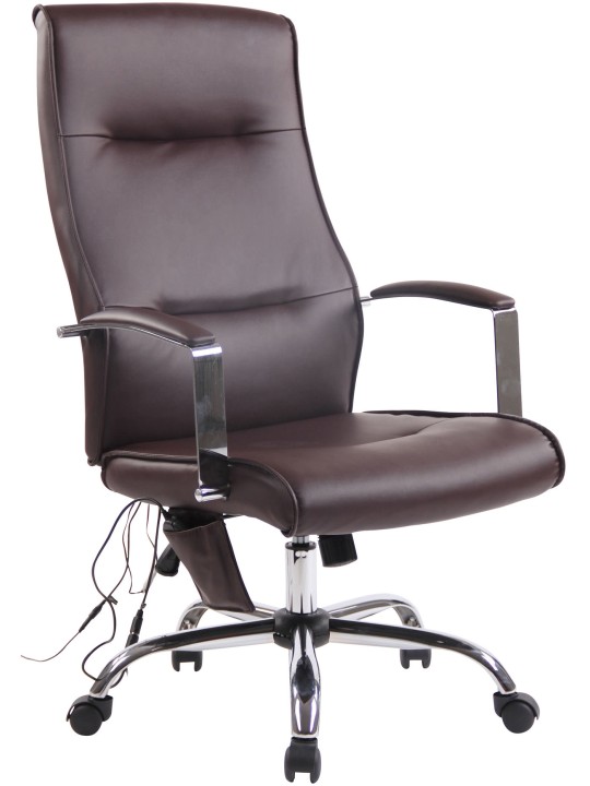 Kancelárske kreslo z umelej kože Portland s masážnou funkciou, hnedá
