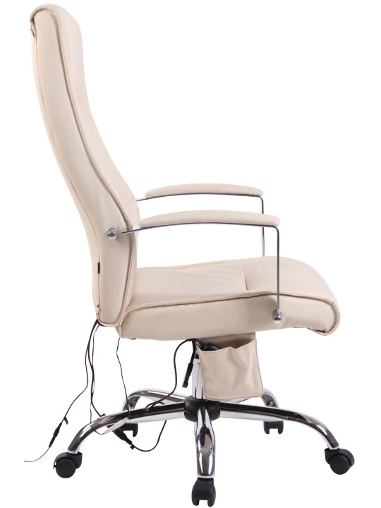Kancelárske kreslo z umelej kože Portland s masážnou funkciou, krémová