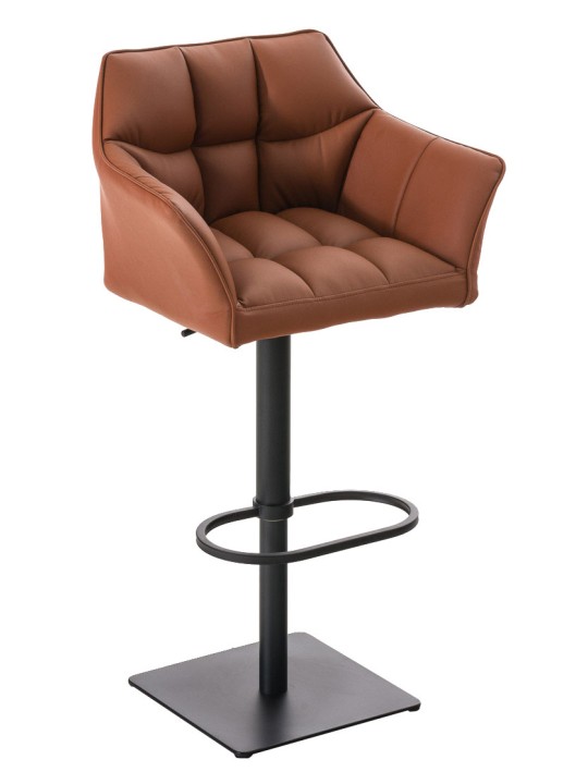 Sada 2 barových stoličiek Damaso z umelej kože, svetlohnedá