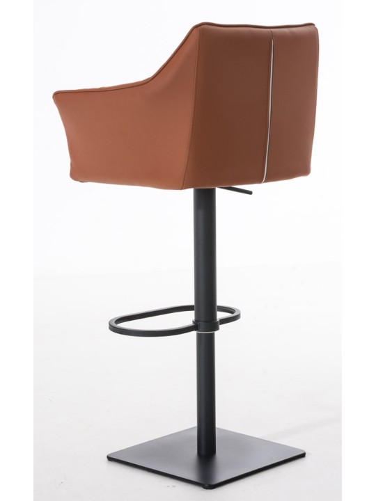 Sada 2 barových stoličiek Damaso z umelej kože, svetlohnedá