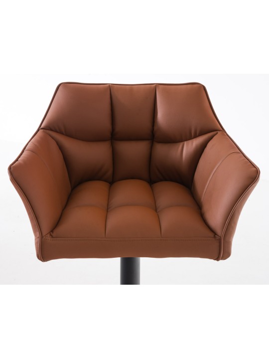 Sada 2 barových stoličiek Damaso z umelej kože, svetlohnedá