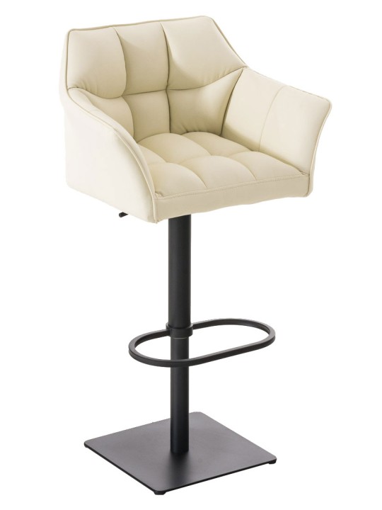 Sada 2 barových stoličiek Damaso z umelej kože, krémová