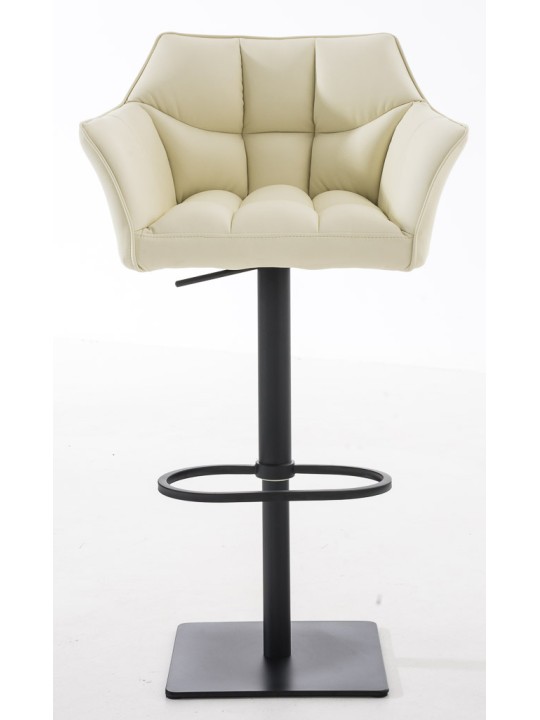 Sada 2 barových stoličiek Damaso z umelej kože, krémová