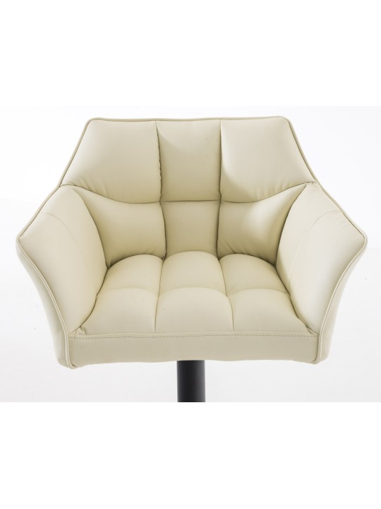 Sada 2 barových stoličiek Damaso z umelej kože, krémová