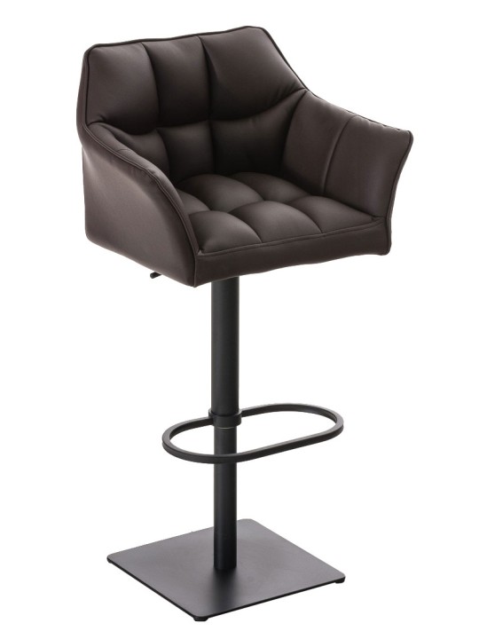 Sada 2 barových stoličiek Damaso z umelej kože, hnedá