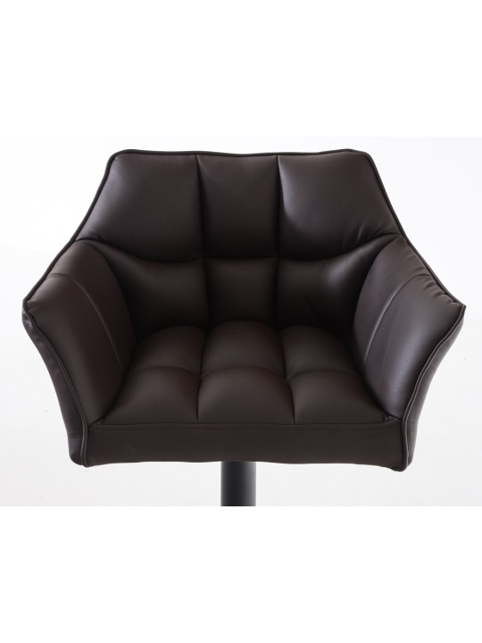 Sada 2 barových stoličiek Damaso z umelej kože, hnedá