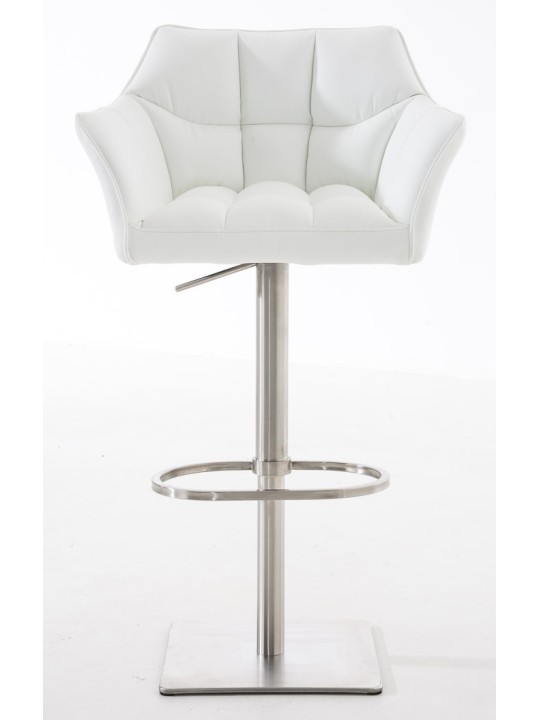 Sada 2 barových stoličiek Damaso z umelej kože nerez, biela