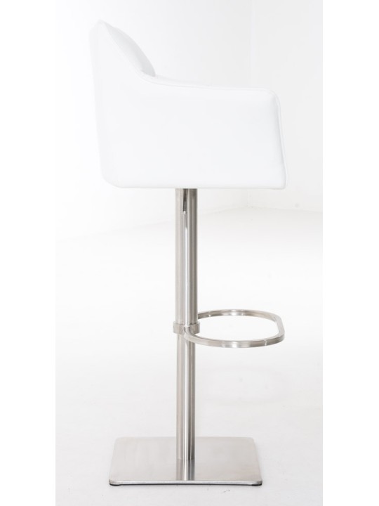 Sada 2 barových stoličiek Damaso z umelej kože nerez, biela