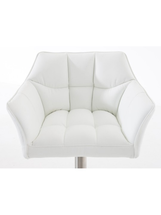 Sada 2 barových stoličiek Damaso z umelej kože nerez, biela