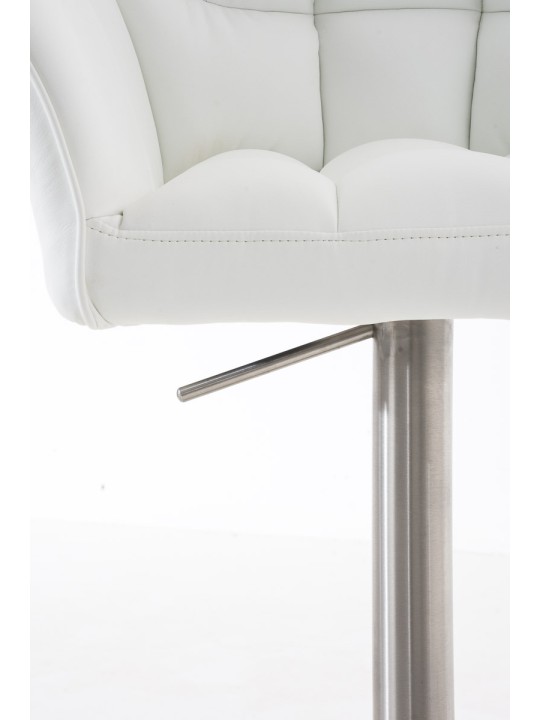 Sada 2 barových stoličiek Damaso z umelej kože nerez, biela