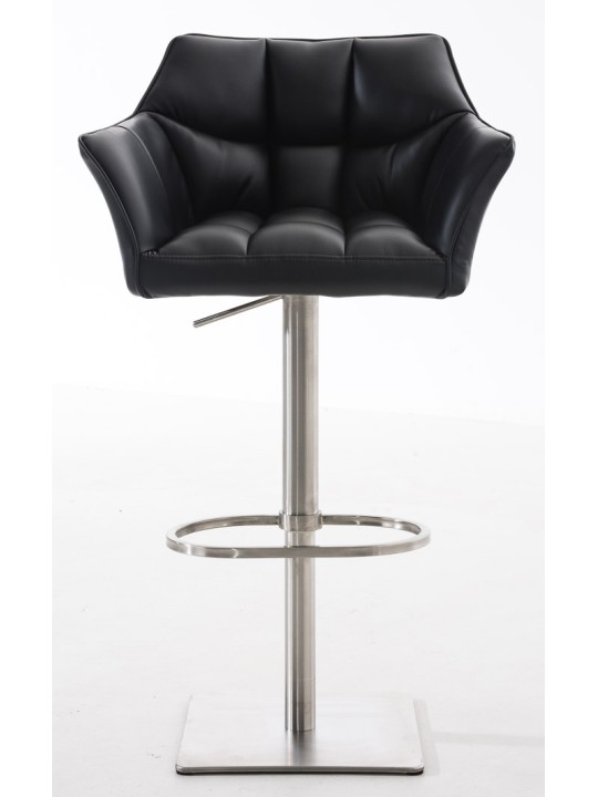Sada 2 barových stoličiek Damaso z umelej kože nerez, čierna