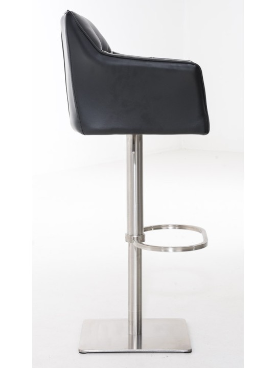 Sada 2 barových stoličiek Damaso z umelej kože nerez, čierna