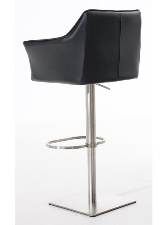 Sada 2 barových stoličiek Damaso z umelej kože nerez, čierna