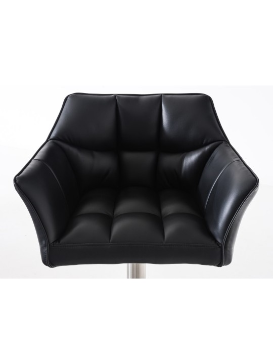 Sada 2 barových stoličiek Damaso z umelej kože nerez, čierna