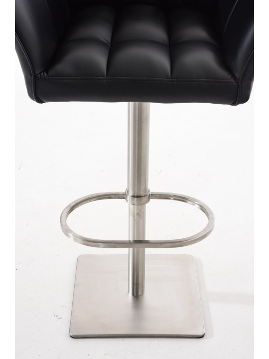 Sada 2 barových stoličiek Damaso z umelej kože nerez, čierna