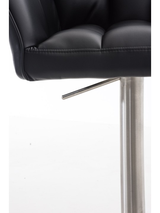 Sada 2 barových stoličiek Damaso z umelej kože nerez, čierna