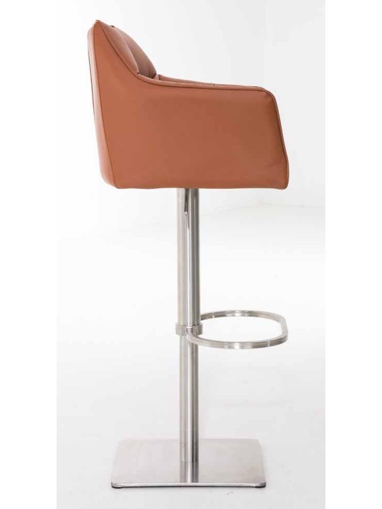 Sada 2 barových stoličiek Damaso z umelej kože nerez, svetlohnedá