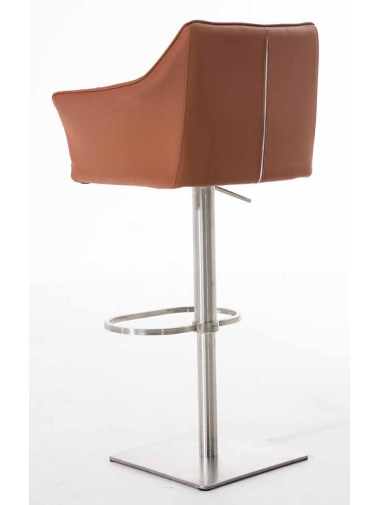 Sada 2 barových stoličiek Damaso z umelej kože nerez, svetlohnedá