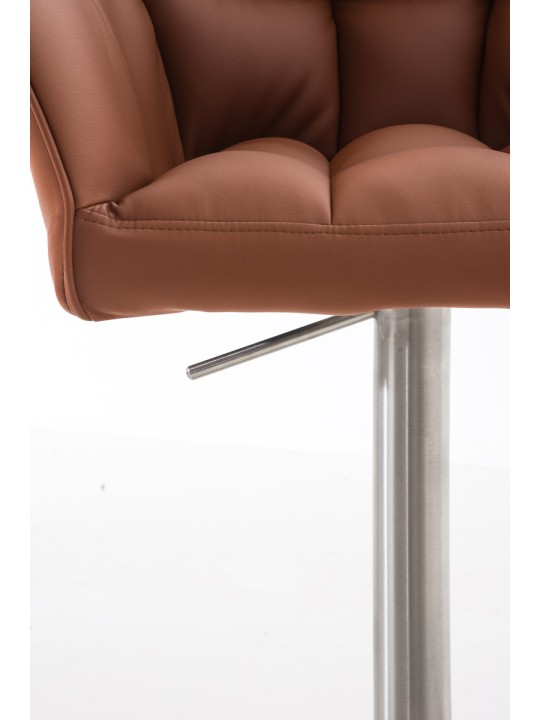 Sada 2 barových stoličiek Damaso z umelej kože nerez, svetlohnedá