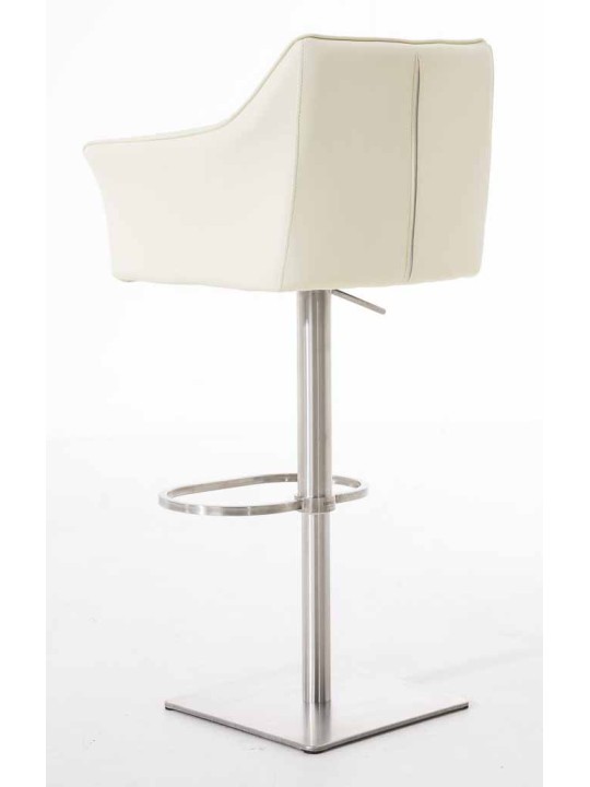 Sada 2 barových stoličiek Damaso z umelej kože nerez, krémová