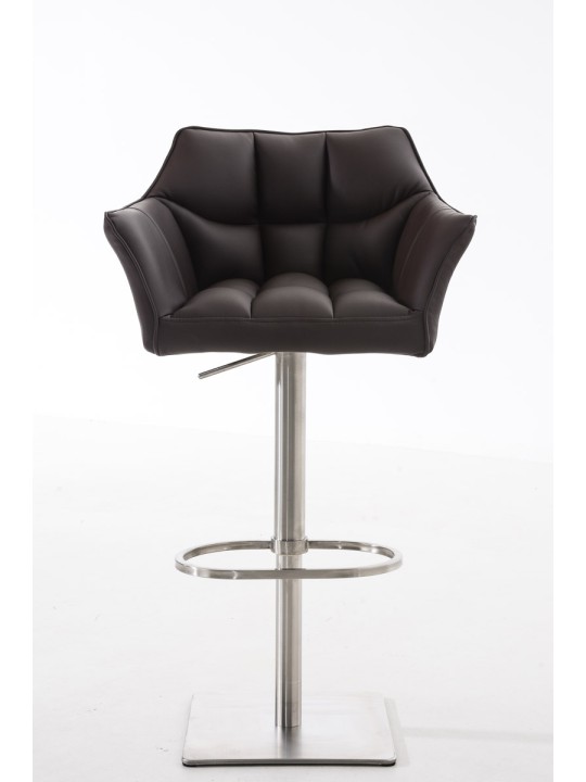 Sada 2 barových stoličiek Damaso z umelej kože nerez, hnedá
