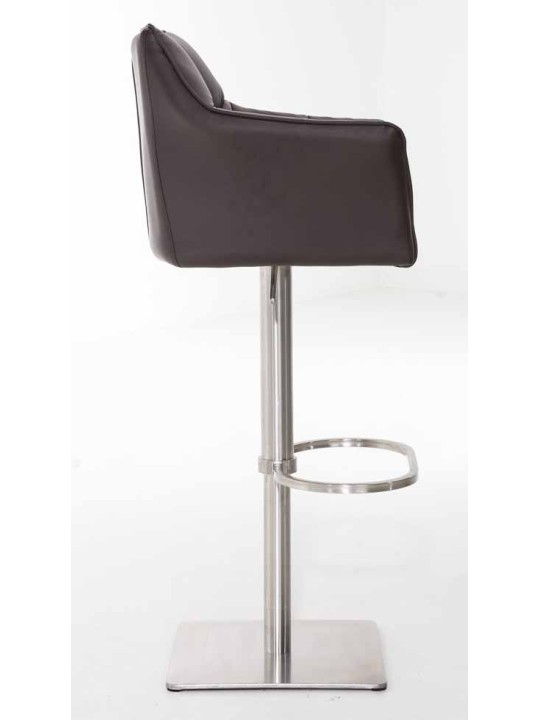 Sada 2 barových stoličiek Damaso z umelej kože nerez, hnedá